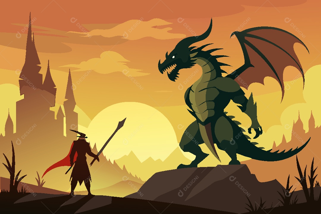 Dragão Ilustração Vetor EPS