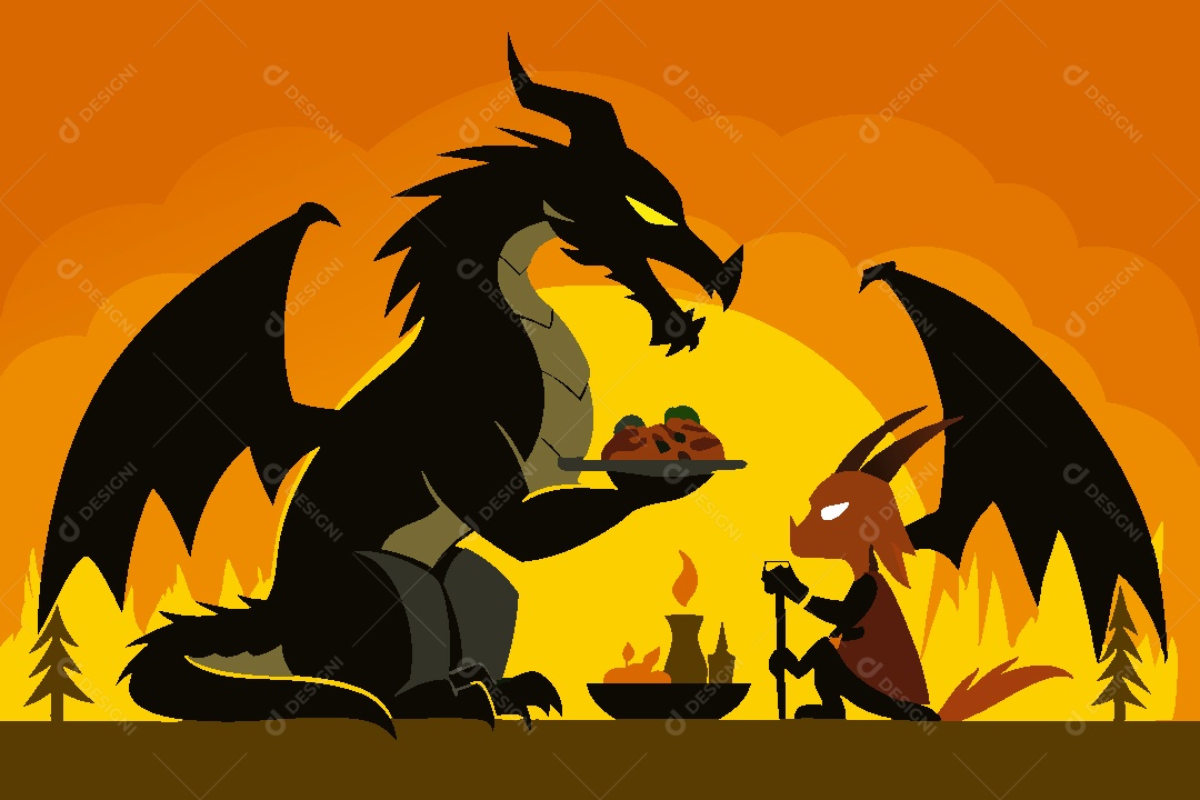 Dragão Ilustração Vetor EPS