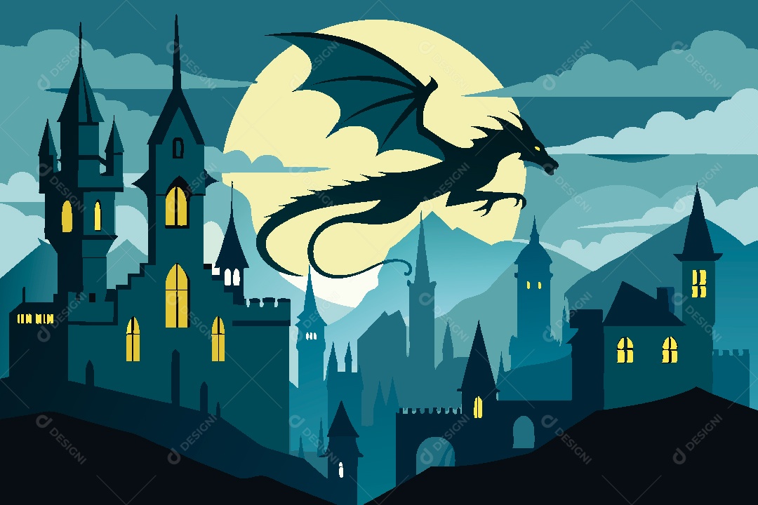 Dragão Ilustração Vetor EPS