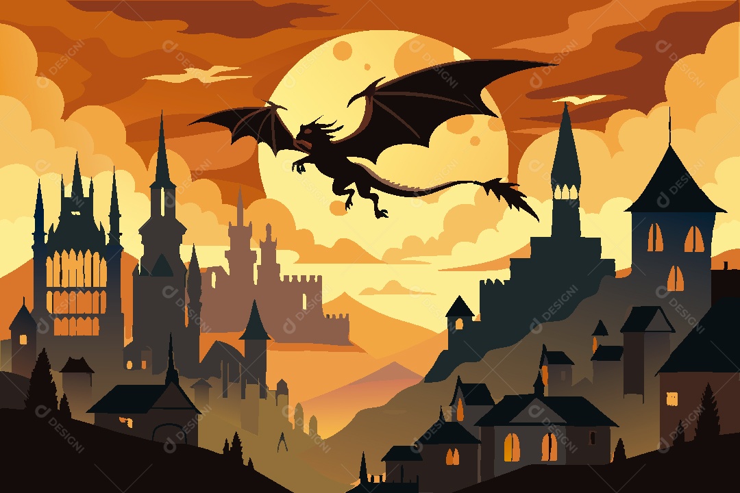 Dragão Ilustração Vetor EPS