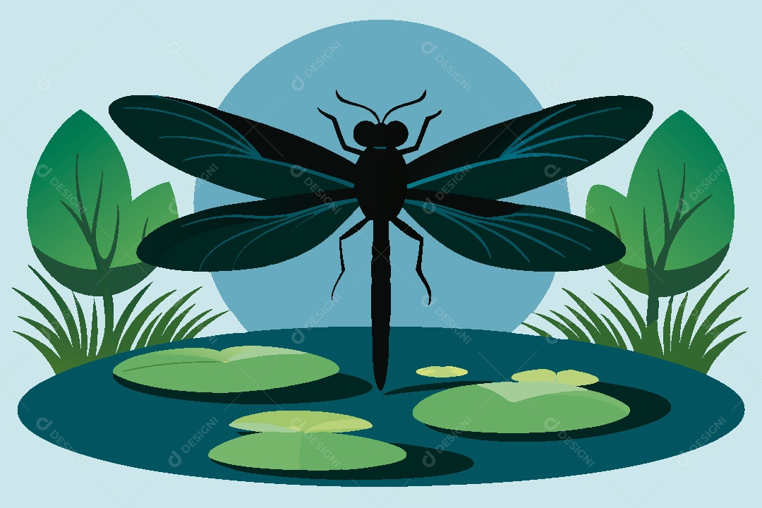 Libélula Ilustração Vetor EPS