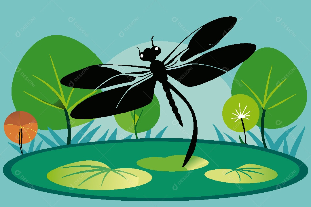 Libélula Ilustração Vetor EPS