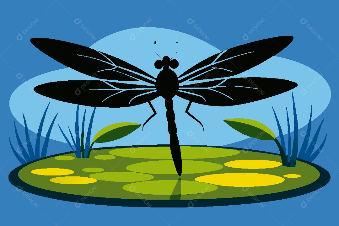 Libélula Ilustração Vetor EPS