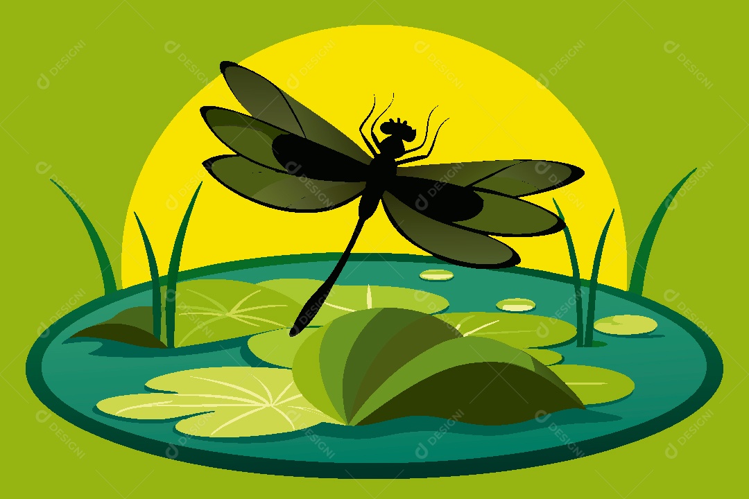 Libélula Ilustração Vetor EPS