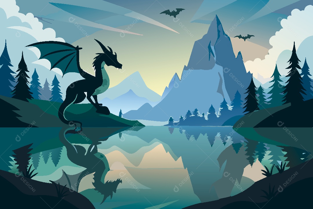 Dragão Ilustração Vetor EPS