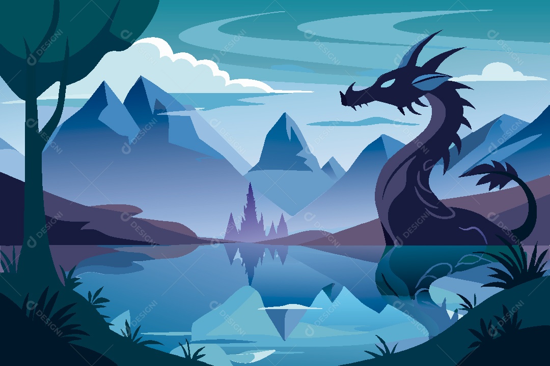 Dragão Ilustração Vetor EPS