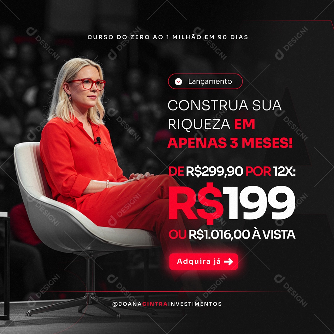 Lançamento Infoproduto Construa sua Riqueza Social Media PSD Editável