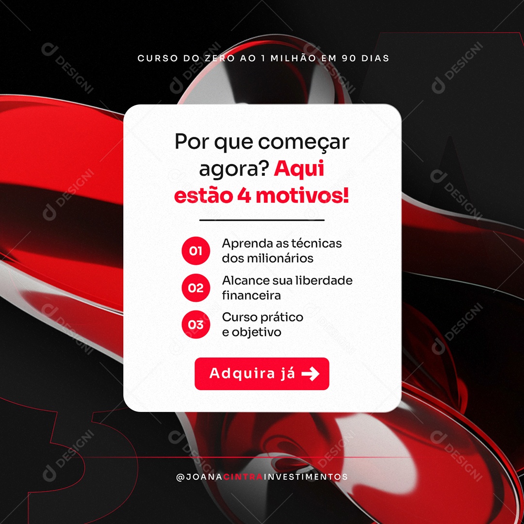 Lançamento Infoproduto Por Que Começar Agora Social Media PSD Editável