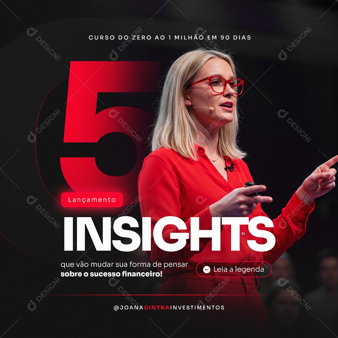 Lançamento Infoproduto Insights Social Media PSD Editável