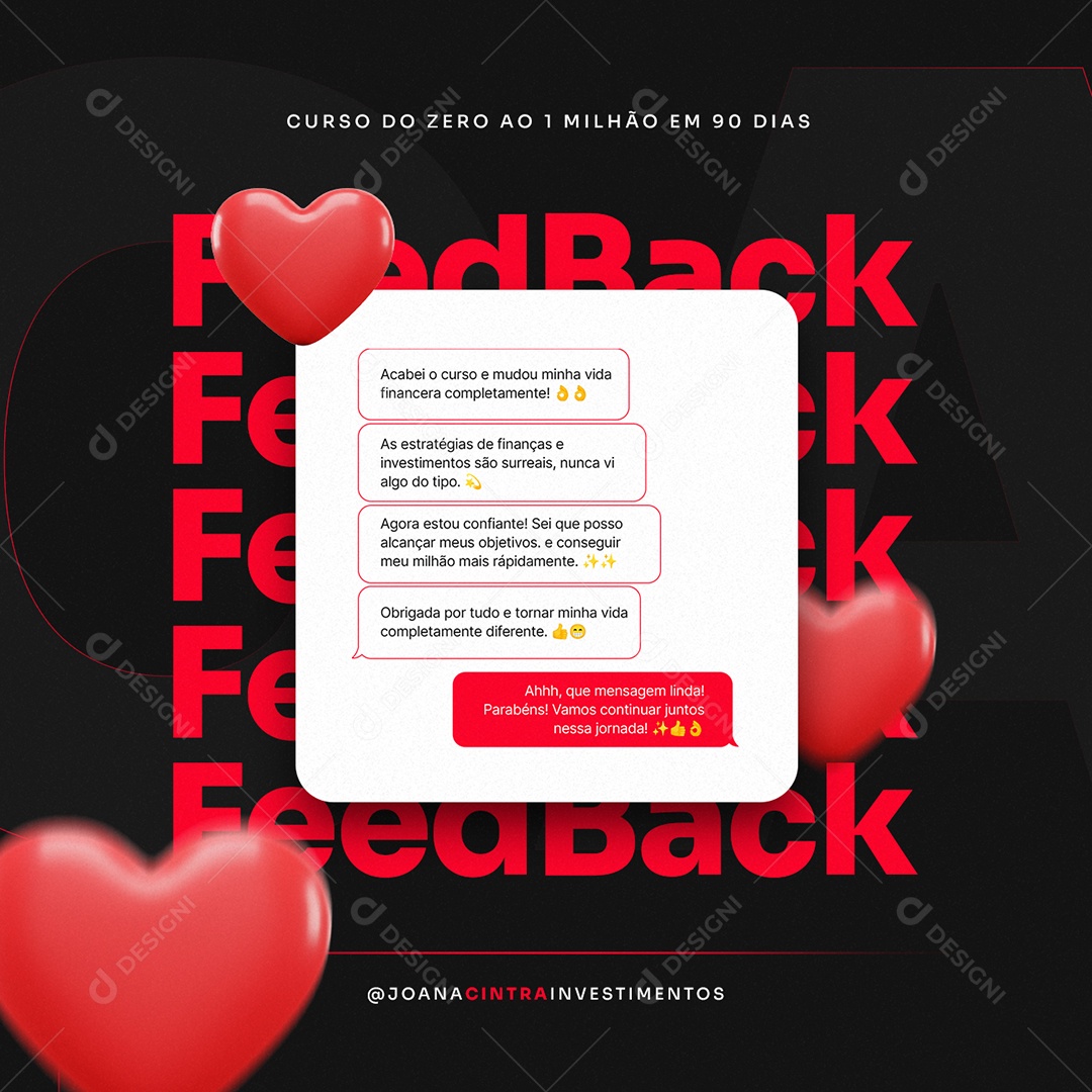 Lançamento Infoproduto Feedback Social Media PSD Editável
