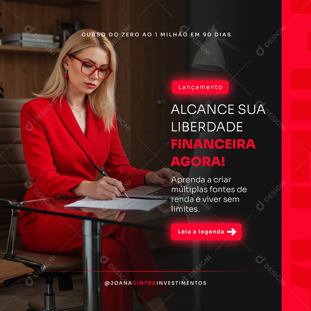 Lançamento Infoproduto Alcançe sua Liberdade Social Media PSD Editável