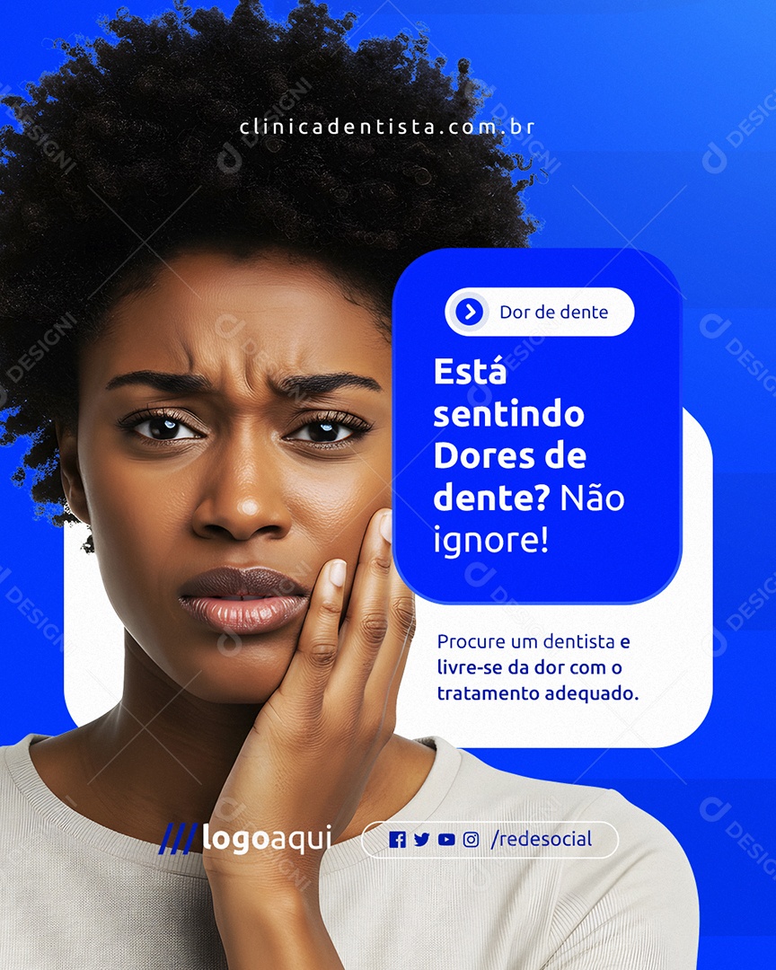 Dentista Dor de Dente Social Media PSD Editável
