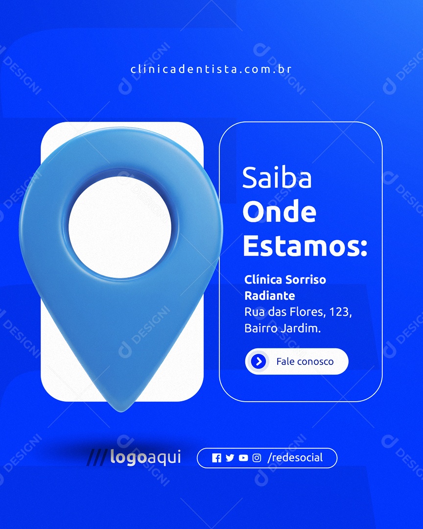 Dentista Saiba Onde Estamos Social Media PSD Editável