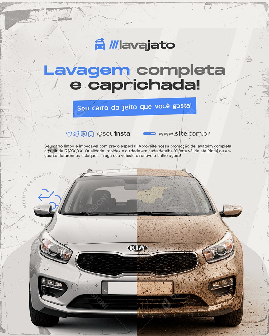 Lava Jato Lavagem Completa e Caprichada Social Media PSD Editável