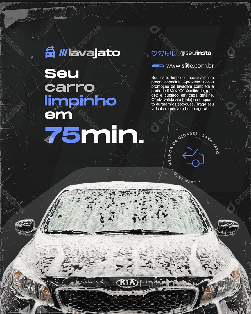 Lava Jato Seu Carro Limpinho Social Media PSD Editável