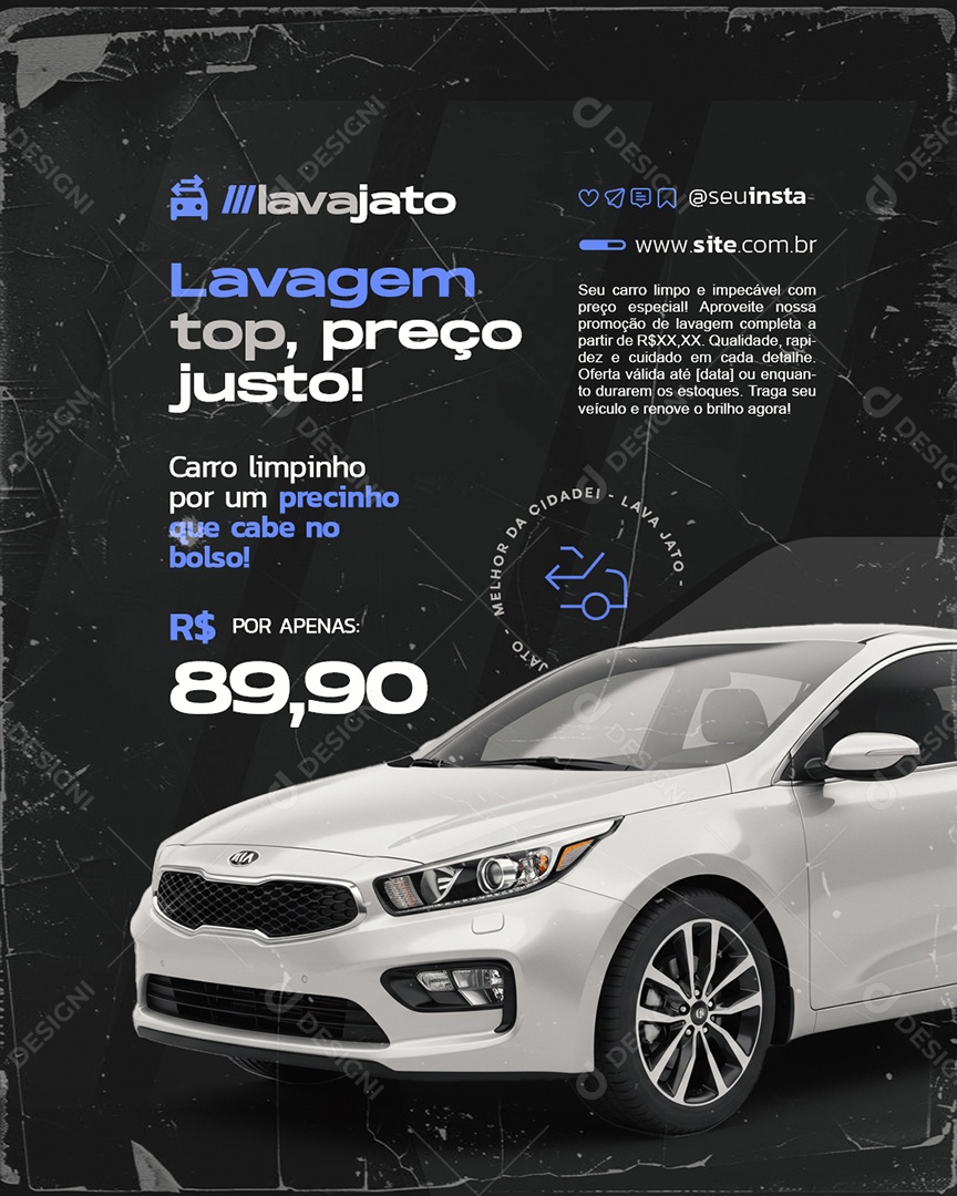 Lava Jato Lavagem Top Preço Justo Social Media PSD Editável