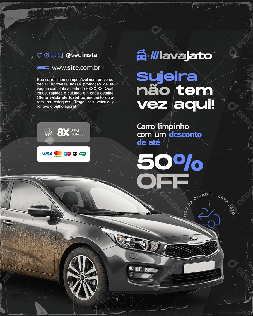 Lava Jato Sujeira Não Tem Vez Aqui Social Media PSD Editável