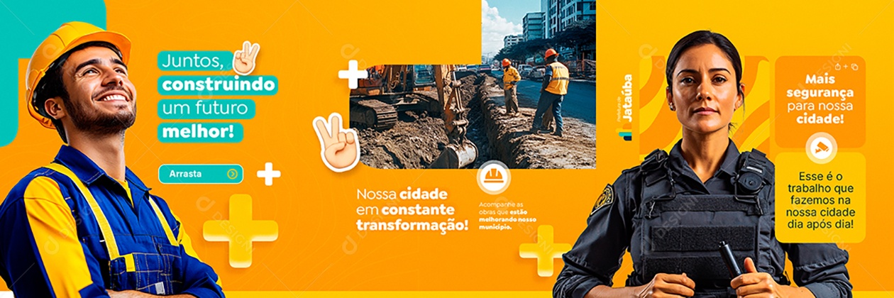 Carrossel Prefeitura Juntos Construindo um Futuro Melhor Social Media PSD Editável