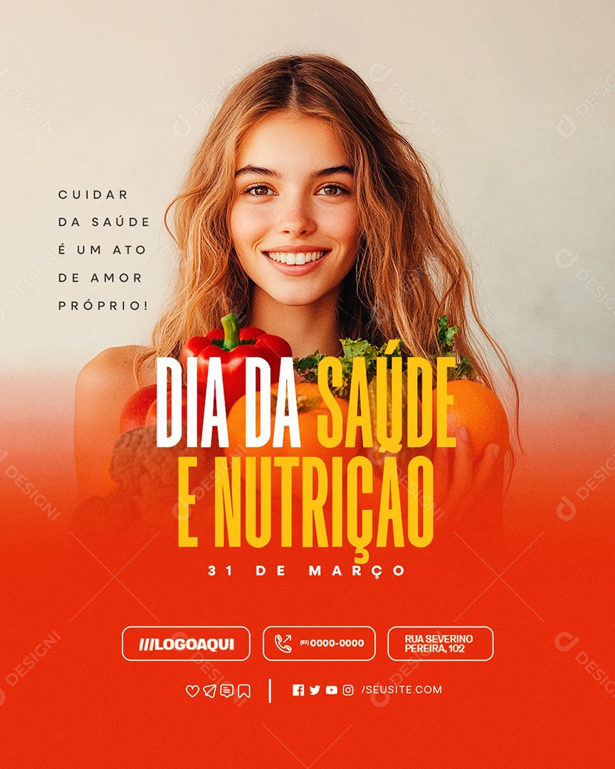 Dia da Saúde e Nutrição 31 de Março Social Media PSD Editável