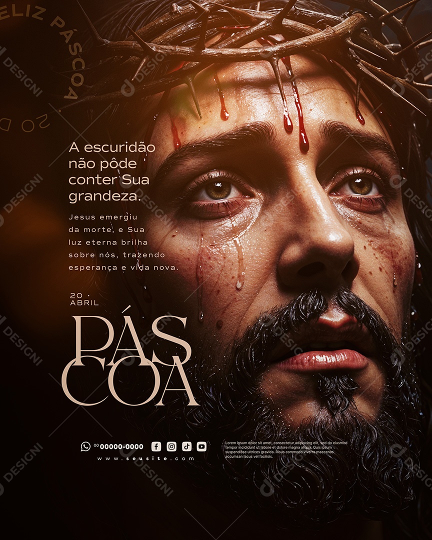 Feliz Páscoa 20 de Abril Social Media PSD Editável