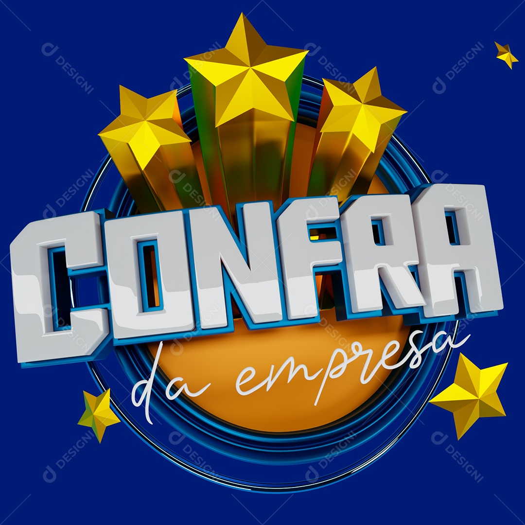 Selo 3D Confra da Empresa Para Composição PSD