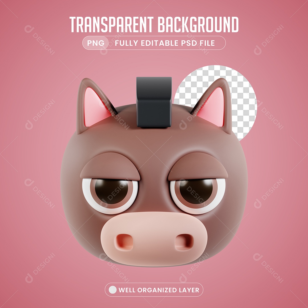 Elemento 3D Cavalo para Composição PSD