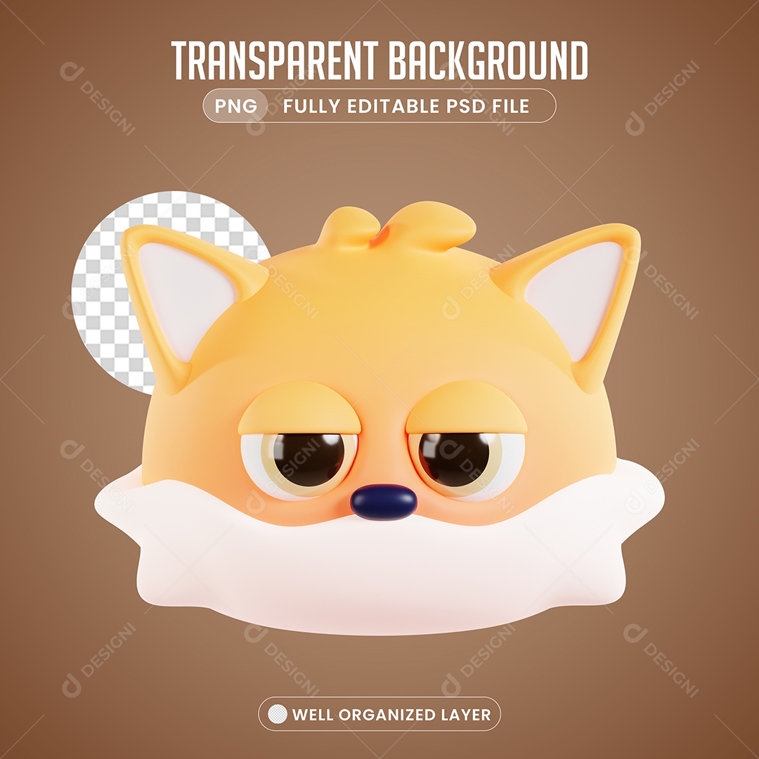 Elemento 3D Gato para Composição PSD