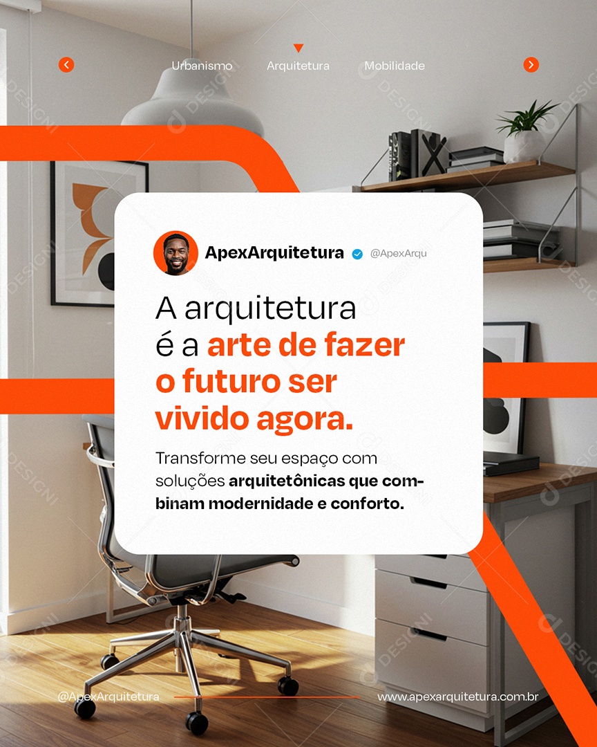 Arquiteto Arte de Fazer o Futuro Ser Vivido Agora Social Media PSD Editável