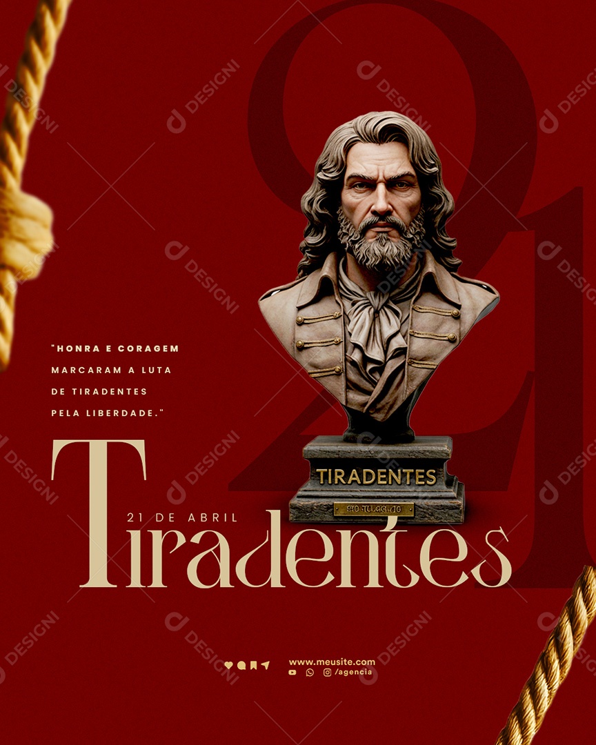Dia de Tiradentes 21 de Abril Social Media PSD Editável