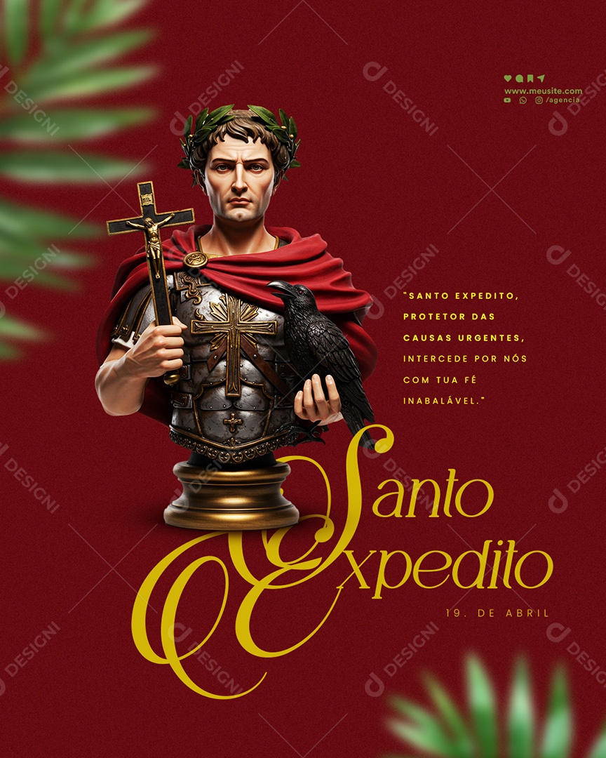 Dia De Santo Expedito 19 De Abril Social Media PSD Editável