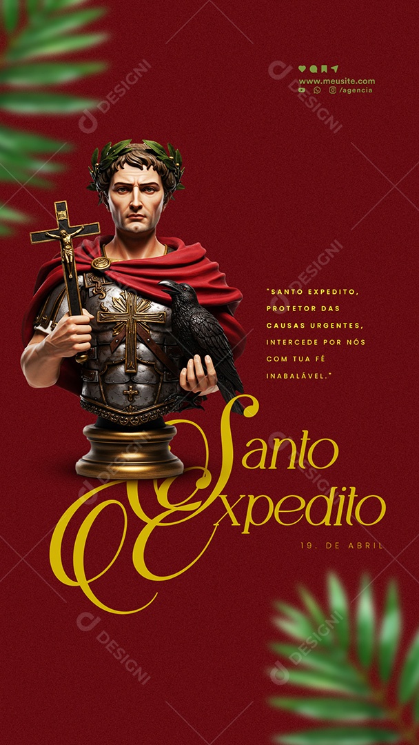 Story Dia De Santo Expedito 19 De Abril Social Media PSD Editável