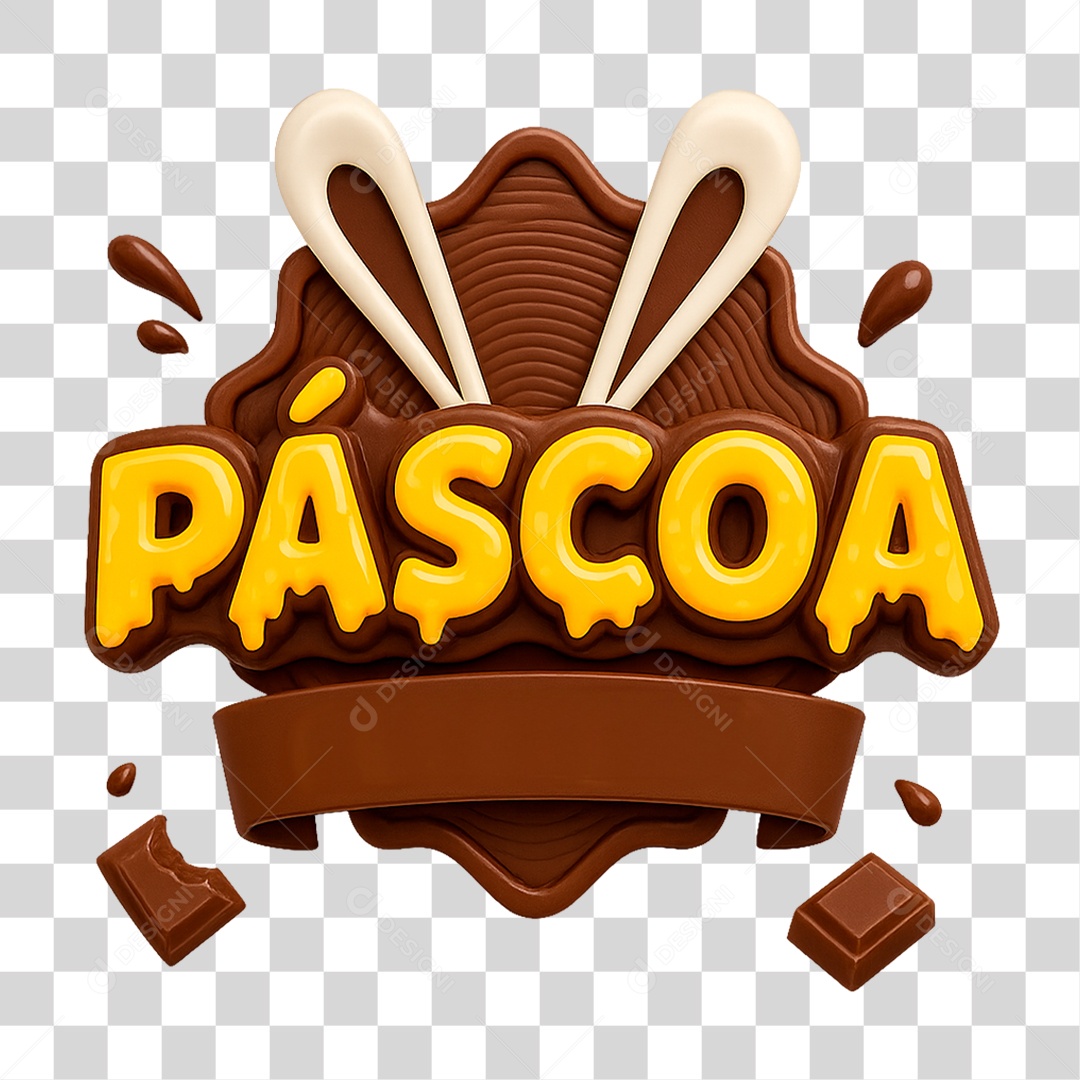 Selo 3D Páscoa PNG Transparente