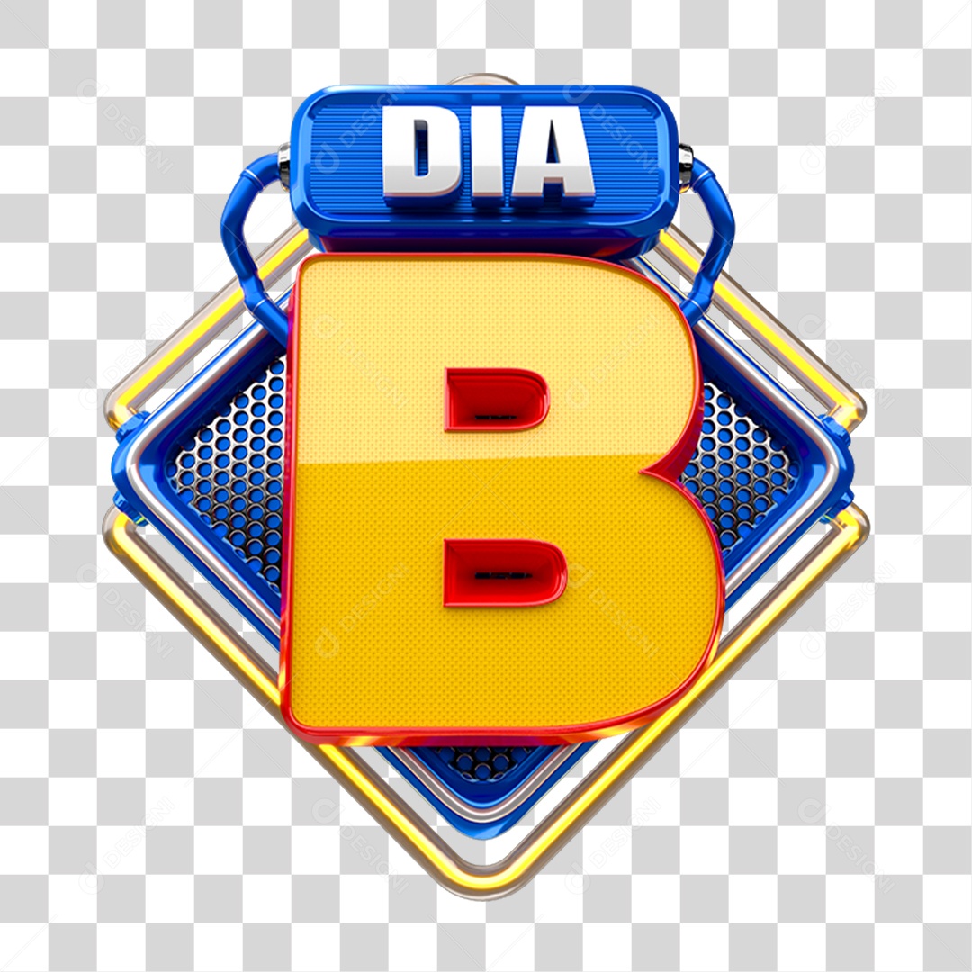 Selo 3D Dia B PNG Transparente