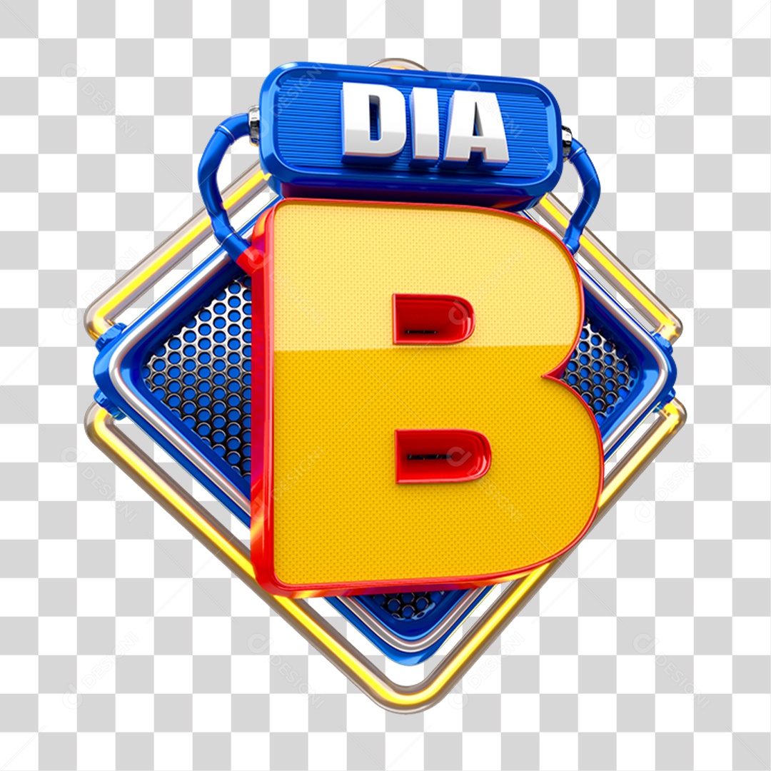Selo 3D Dia B PNG Transparente