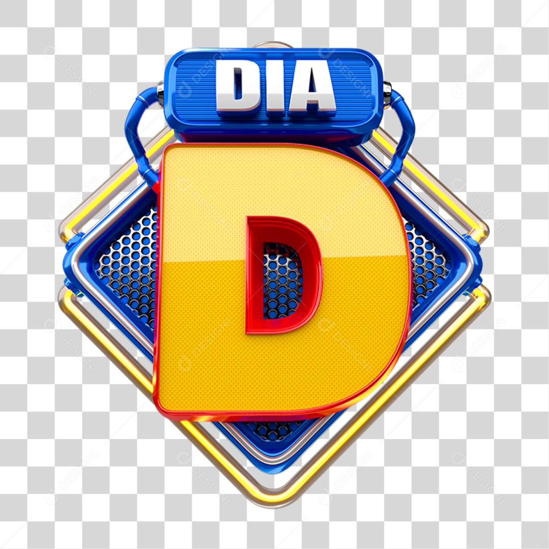 Selo 3D Dia D PNG Transparente