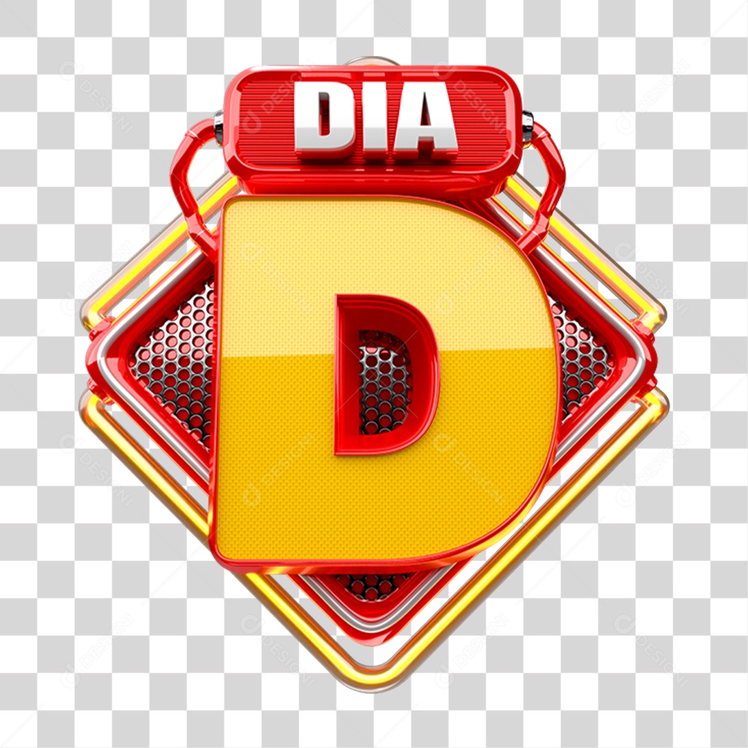 Selo 3D Dia D PNG Transparente