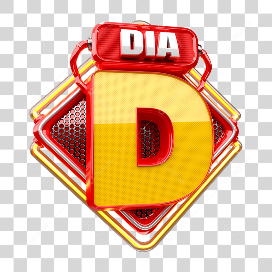 Selo 3D Dia D PNG Transparente