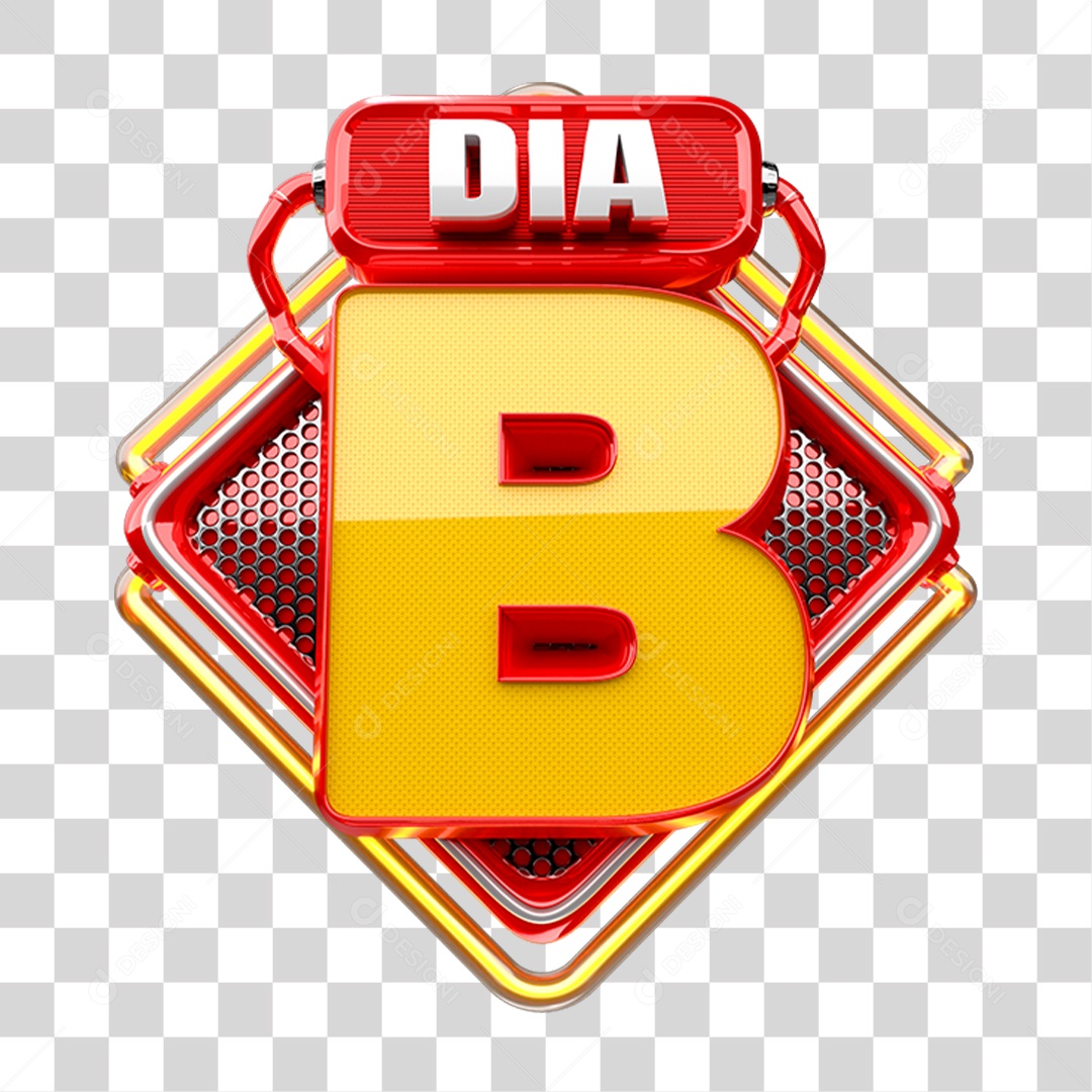 Selo 3D Dia B PNG Transparente