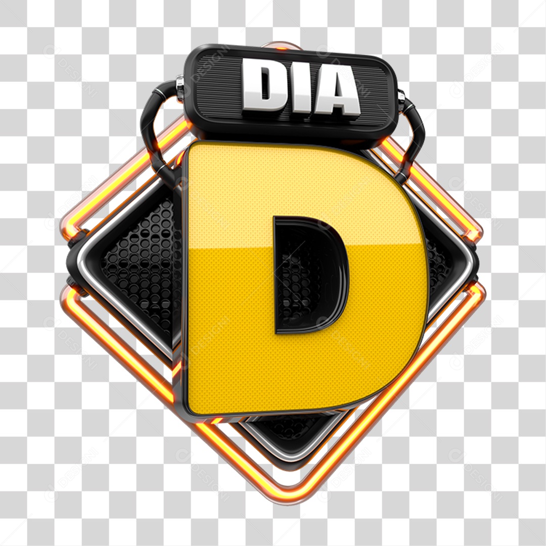 Selo 3D Dia D PNG Transparente