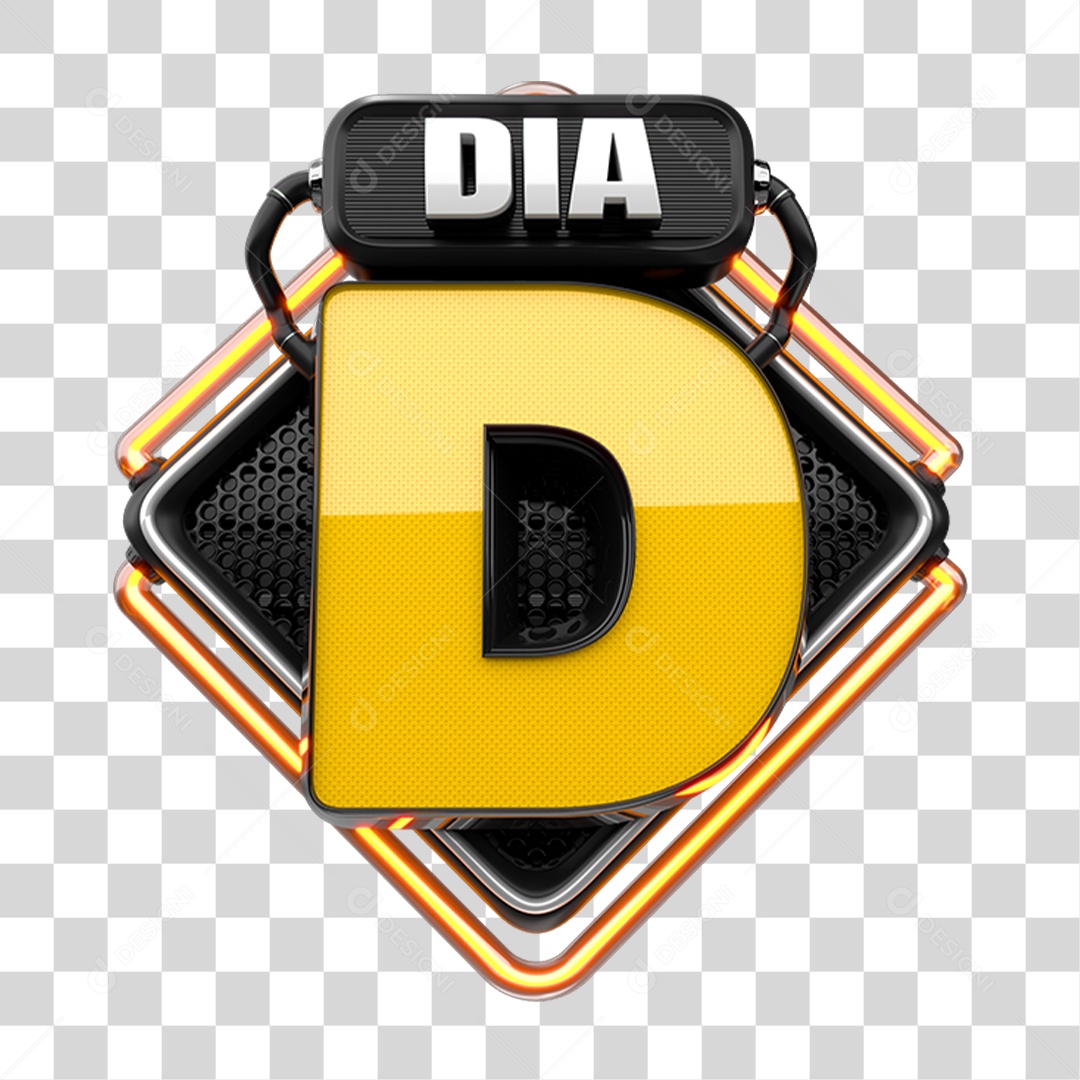 Selo 3D Dia D PNG Transparente