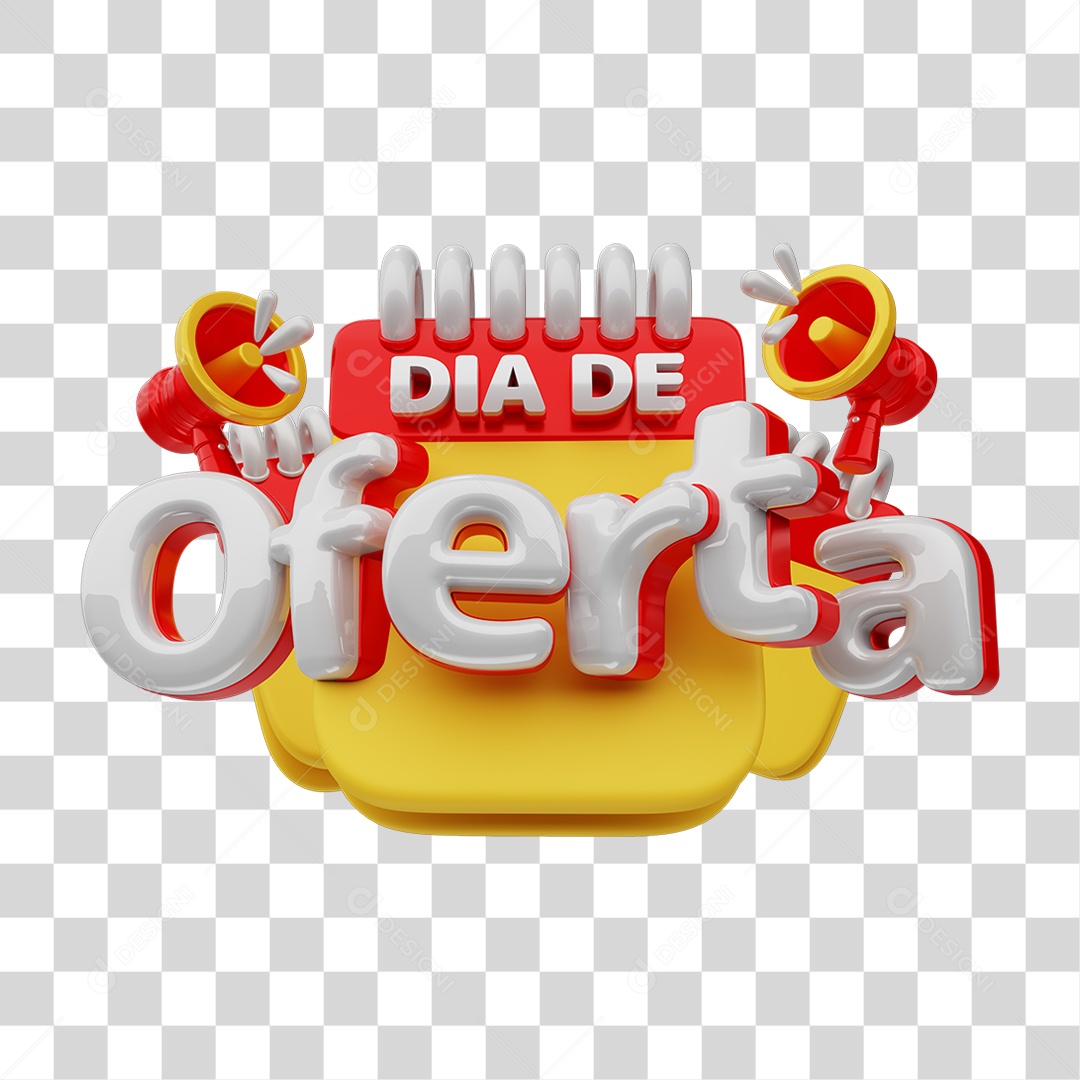 Selo 3D Dia de Oferta PNG Transparente