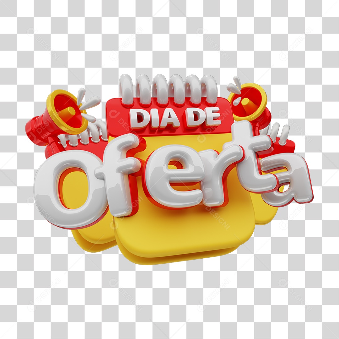 Selo 3D Dia de Oferta PNG Transparente