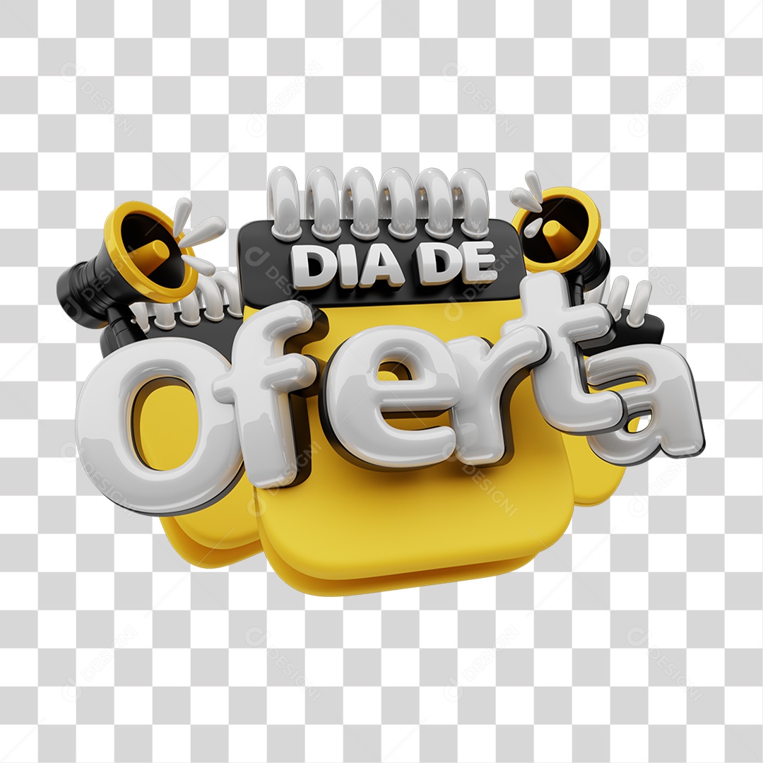 Selo 3D Dia de Oferta PNG Transparente