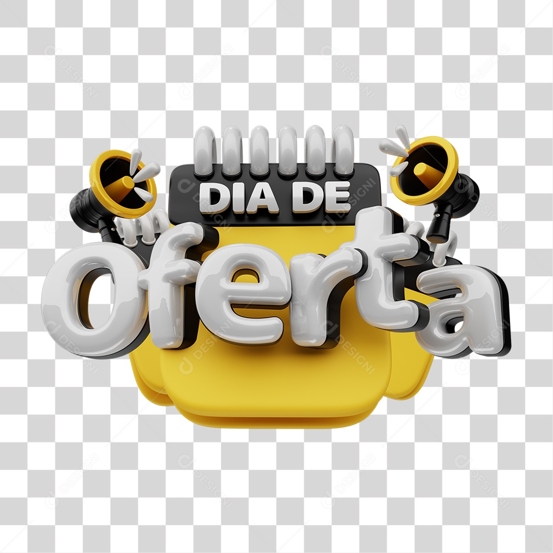 Selo 3D Dia de Oferta PNG Transparente