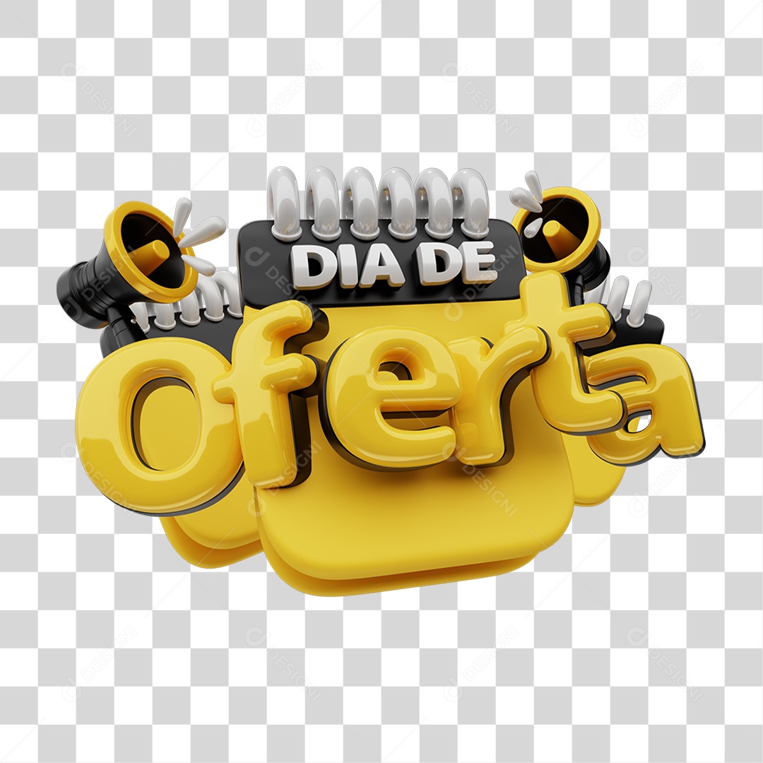 Selo 3D Dia de Oferta PNG Transparente