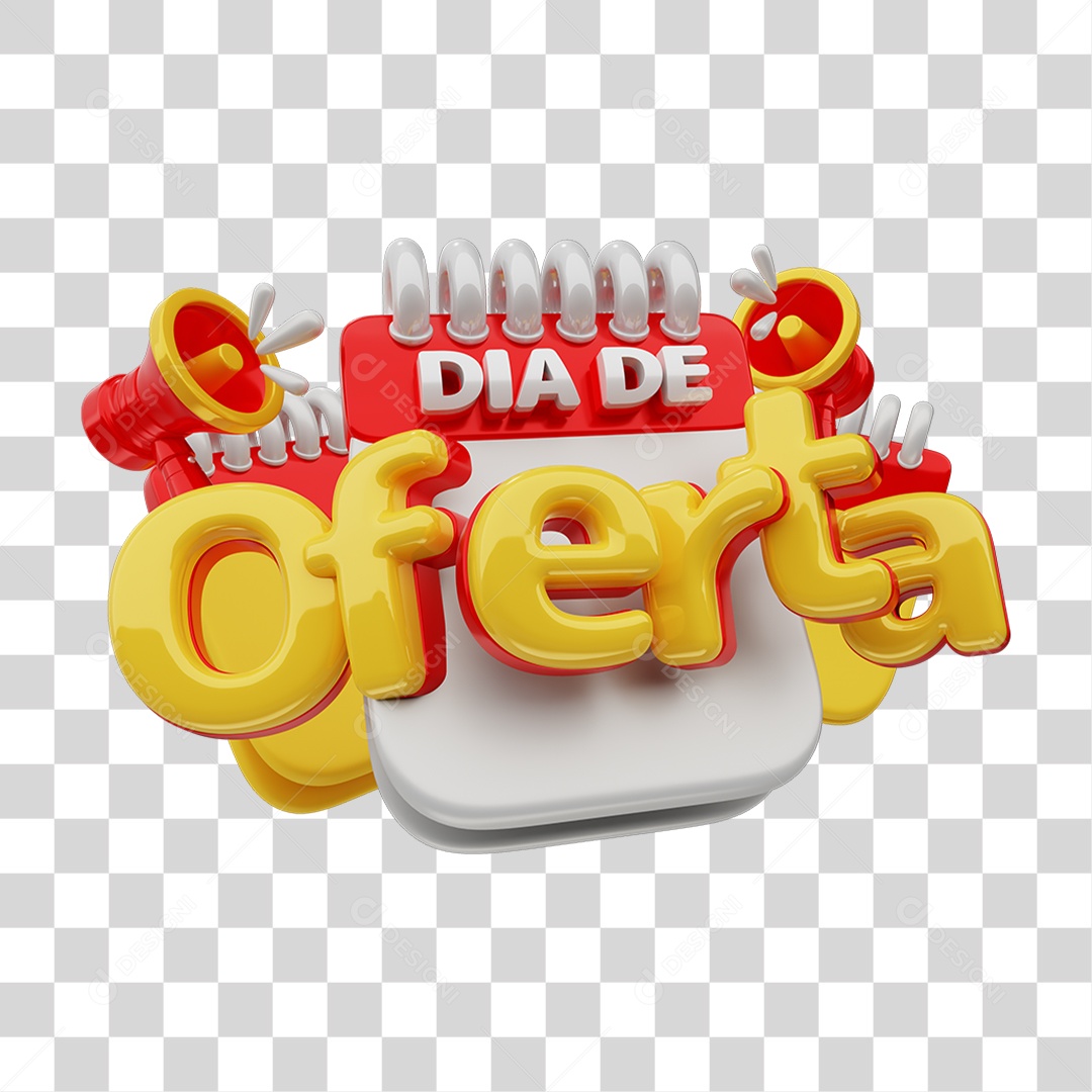Selo 3D Dia de Oferta PNG Transparente