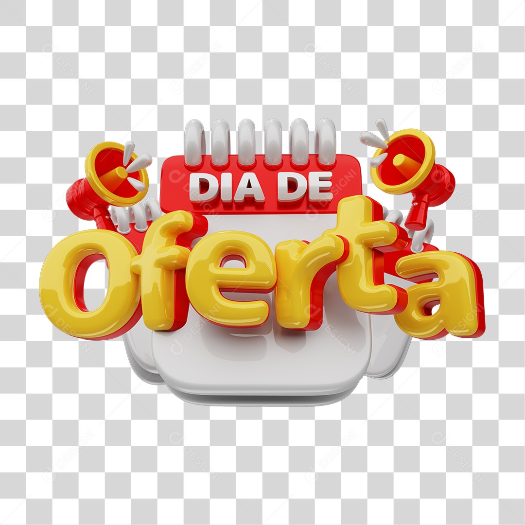 Selo 3D Dia de Oferta PNG Transparente