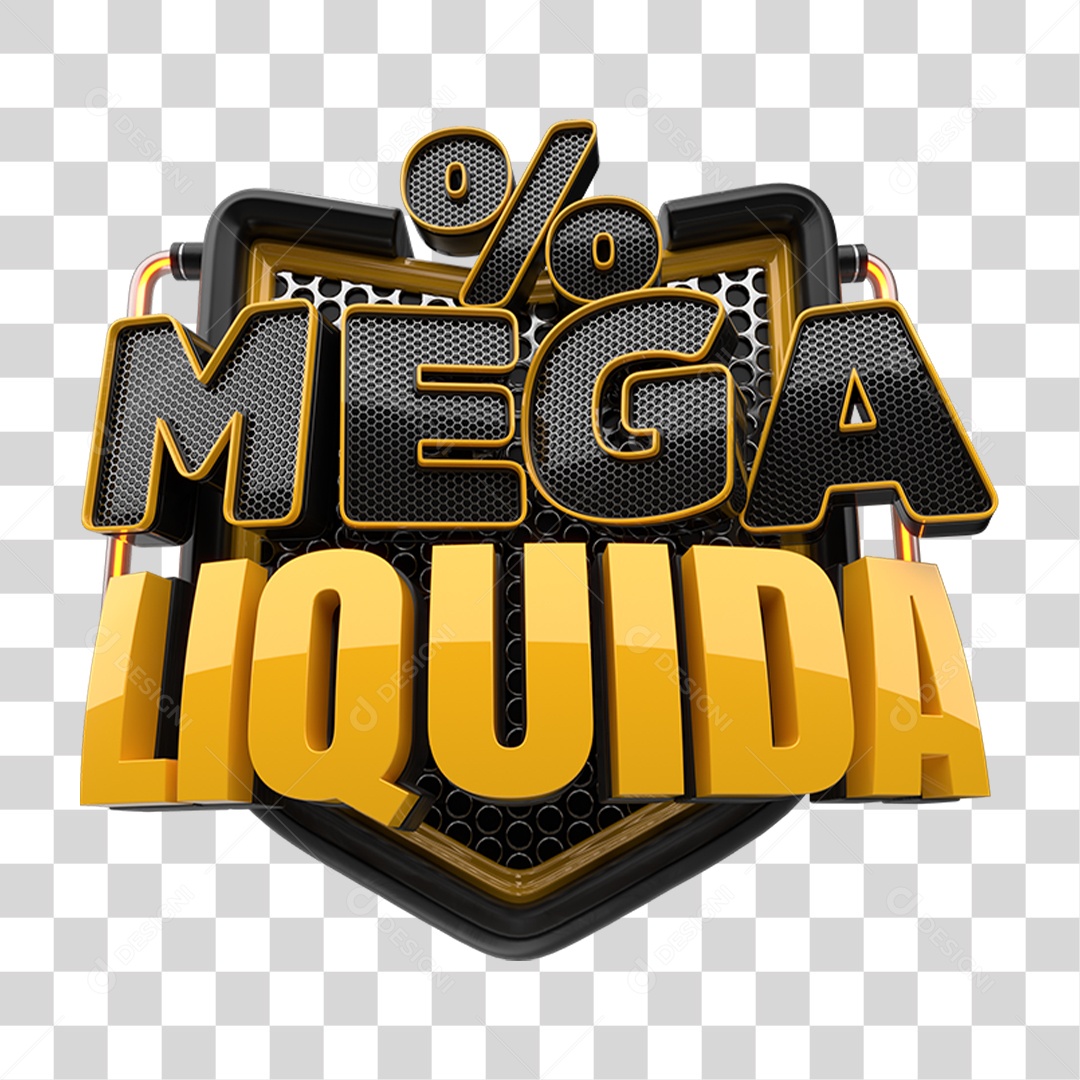 Selo 3D Mega Liquida PNG Transparente