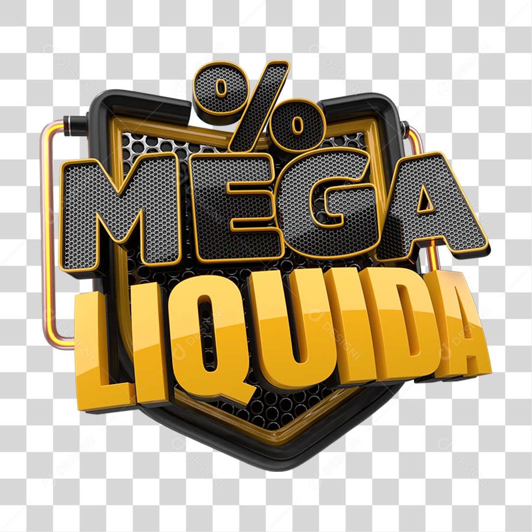 Selo 3D Mega Liquida PNG Transparente