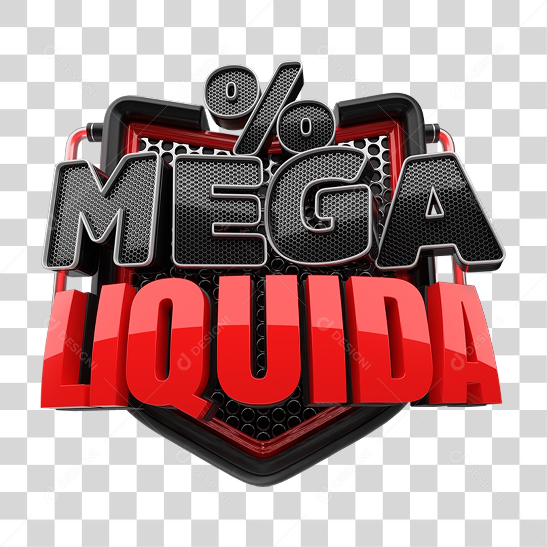 Selo 3D Mega Liquida PNG Transparente
